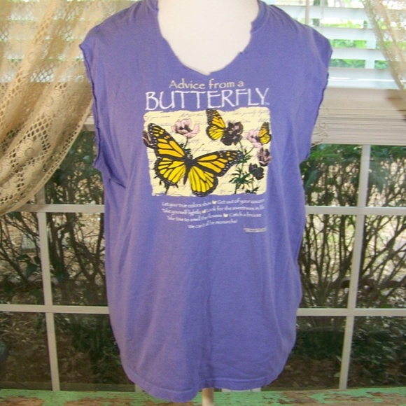 Gildan Tops - Advice From A Butterfly T Shirt Cut Neck Arms XL